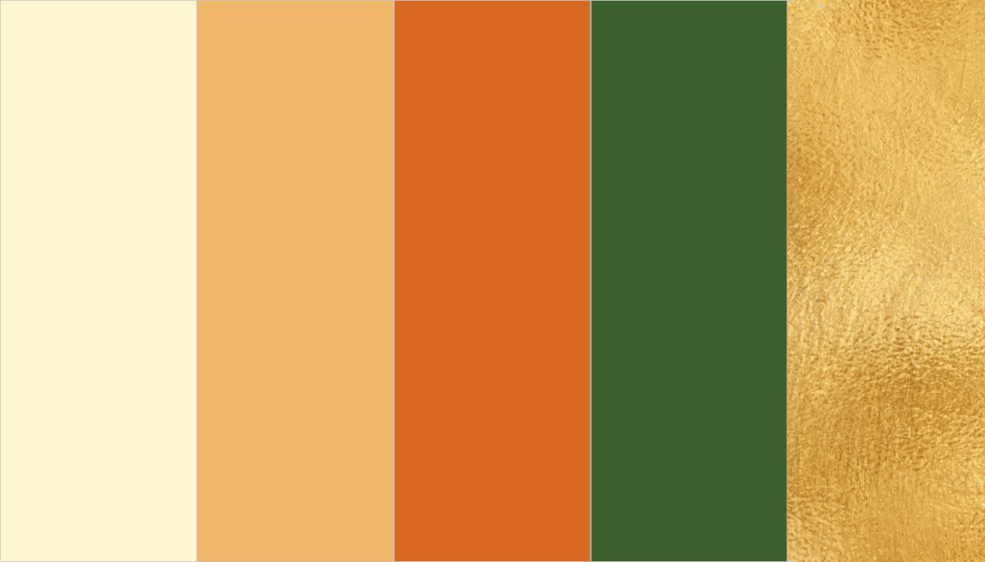 Farbkonzept Arancia & Amore für mediterrane Hochzeit